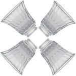 YELOKIE Premium Ceiling Fan Light Covers, Hammered Style Bell Glass Shade, Lighting Replacement Glass Shade Standard 2-1/8" Fitter Size, Perfect Ceiling Fan Replacement Glass Accessories, Set of 4