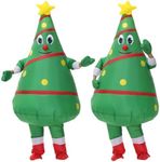 EEkiiqi 2 Packs Inflatable Christmas Tree Costume Christmas Air Blow-Up Suit Cosplay Costume for Adult/Christmas Parade/Halloween (Christmas Tree Costume)