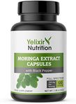 Yelixir Nutrition Moringa Capsules 4250mg, High Strength Moringa Leaf Extract 120 Veg Capsules with Black Pepper