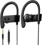 Avantree E171 Sports Earbuds Wired with Microphone, Sweatproof Wrap Around Earphones with Over Ear Hook, in Ear Running Headphones for Workout Exercise Gym Compatible with iPhone, Cell Phones