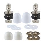 iFealClear Toilet Floor Bolts and Caps Set,Stainless Steel Washers and Round Cover Caps Toilet Bolt Kit, White