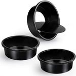 Cyimi 6 Inch Round Cake Pan Set of 3, Nonstick Coating Baking Round Cake Pans with Remvable Bottom for Birthday Layered Cakes,Party, Circle Cake Tins With Wider Grips for Oven Air Fryer, Black