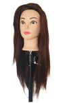 Foreign Holics Traininghead 22-24'' 100% Human Hair Mannequin Head Practice Training Doll Head Cosmetology Female Mannequin Manikin Head (Dark Brown)