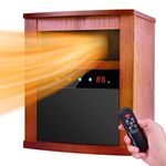 Air Choice Infrared Heater, 1500W Electric Space Heater for Indoor Use with 3 Modes, Thermostat, Remote &12h Timer, Portable Heater with Overheat & Tip-Over Protection, Room Heater for Bedroom, Office