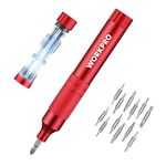 WORKPRO 24-in-1 Precision Screwdriver, Pen Style Multi-Bit Screwdriver, Glasses Screwdriver with S2 Steel Small Screwdriver Bits, Ideal for Eyeglass, Watch, Laptop, Phone, Jewelry and Electronic, Red