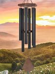 Paradigm Pictures 30 inch Big Wind Chimes for Home Balcony Positive Energy (Big Black 6 Pipe Wood)