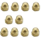 M3 Solid Brass Acorn Dome Cap Nuts DIN1587(Pack of 10)