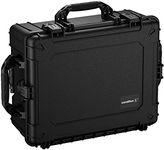 Condition 1 25" Large Rolling Hard Travel Case Model 287 Lockable Storage Box, Waterproof Dustproof Protective Luggage with Handle, Made in USA, 24.53"x19.55"x10.95" Black