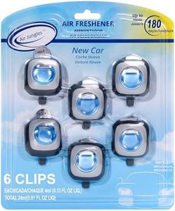 Air Jungles New Car Scent Air Freshener Clip (Blue Sky), 6 Vent Clips, 4ml Each, Long Lasting Up to 180 Days Car Refresher Odor Eliminator