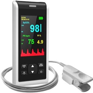 Pulse Oximeter Fingertip Handheld pulse oximeter With Continuous Monitor Blood Oxygen Saturation Monitor for Adults Rechargeable Monitor Oxygen Meter For SpO2/PR/PI