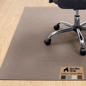 GORILLA GRIP Office Chair Mat for Hard Floors, Under Desk Rug, 46x34 Brown