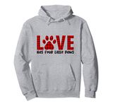 Puppy Dog Paw Print Dog Lover Heart Cat Mom Love Pet Paws Pullover Hoodie