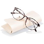 FONHCOO Blue Light Blocking Glasses Women Men TR90 Round Computer Eyeglasses… (Tortoise)