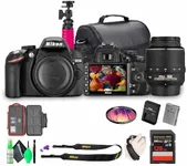 Nikon D3200 24.2MP DSLR Camera Kit with 18-55mm VR Zoom Lens – Full HD 1080p Video Capture, Fast 11-Point Autofocus System + 128GB Memory Card + Protective Memory Card Case + Camera Bag + More