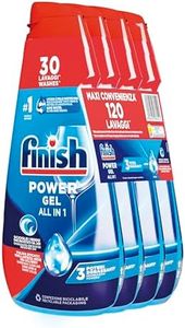 Finish Powergel Gel Detersivo per Lavastoviglie Liquido, Multiazione, Poteri Sgrassanti, Fresh, 120 Lavaggi, 4 Confezioni da 30 Lavaggi