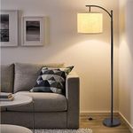 DINGLILIGHTING Iron led Floor Lamp 3000k Warm White Floor Light,Eye Protection led Reading Standing Lamp for Living Room, Bedroom, Bedside,Office, Study,Modern Pole Light with E27 Bulb, Beige