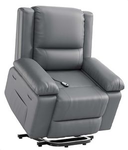 GarveeHome Oversized Wide Power Lift Recliner Chair - Heat and Massage, Adjustable Back and Legs, PU Leather Electric Lift Chair Designed for The Elderly and People with Mobility impaired