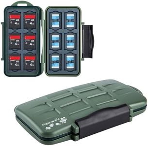 Flashwoife, 12 × SDHC + 24 × Tarjetas Micro SDHC, Estuche para Tarjetas SD, Estuche para Tarjetas de Memoria, Caja Protectora, Estuche a Prueba de Salpicaduras, Verde Oliva