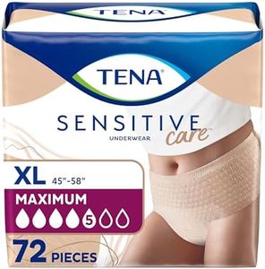 TENA Sensitive Care Adult Incontinence Underwear for Women, Maximum, Extra Large, Beige, Disposable, 72 Count (4 Packs of 18)