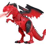 Liberty Imports Dino Planet Remote Control R/C Walking Dinosaur Toy with Shaking Head, Light Up Eyes and Sounds (B/O Dragon)