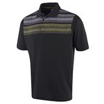 Island GREEN Men's CoolPass Stretch Quick Dry Breathable Polo Shirts, Black/Lime Green/White, XL