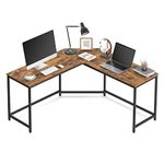 VASAGLE L-Shaped Desk, Gaming Desk, 149 x 149 x 76 cm, Corner Desk for Study, Home Office, Space-Saving, Easy Assembly, Rustic Brown and Ink Black LWD73X