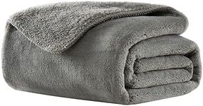 UGG 18961 Whitecap Plush Flannel Oversized Reversible Fleece Throw Blanket Comfortable Lightweight Cozy Hotel Style Home Decor Luxurious Machine Washable Easy Care Blankets, 70 x 50-Inch, Seal