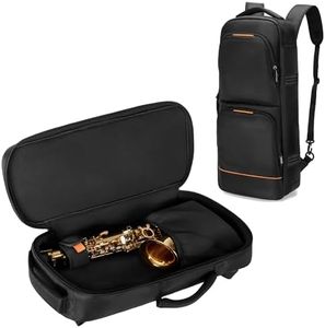 Rexmica Padded Alto Sax Case Bag for Alto Saxophone, Alto Sax Backpack with Hidden Padded Shoulder Straps, Alto Saxophone Bag with Pockets for Mouthpiece, Sheet Music, Alto Saxophone Case Sax Gig Bag