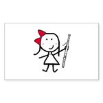 CafePress Girl & Bassoon Rectangle Sticker Rectangle Bumper Sticker Car Decal