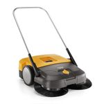 STIGA SWP 475 Hand-Propelled Outdoor Sweeper – 75cm Cleaning Width, Dual 41cm Brushes, 50L Waste Container, Adjustable Height, Ideal for Hard Surfaces & Areas up to 2900m²
