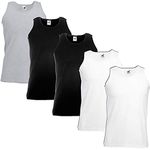 Fruit of the Loom Men's undershirt (pack of 5), - 2 Black 2 White 1 Grey, 3XL