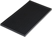 Yisharry li Bar Mat 6" x 12" Kitchen Square Rubber Service Spill Mat PVC Black KTV Bar Drying Dish Mats