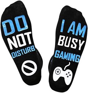 Do Not Disturb I'm Gaming Socks Novelty Gamer Socks,Funny Gamer Gift,Stocking Stuffers For Men teens Kids Gamer Lovers, Gamepad, 16