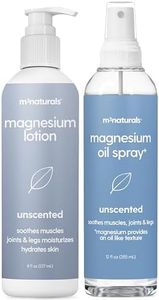 Unscented Magnesium Lotion & Spray for Sleep, Suitable for Sensitive Skin, Helps with Muscle Relaxation, Soothes Tired Legs & Foot Aches and Supports Restful Nights, 8 & 12 fl oz by M3 Naturals
