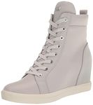 DKNY Women's Essential High Top Lace Up Slip on Wedge Sneaker, Cool Gry, 7.5