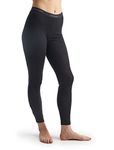 Icebreaker 100% Merino Wool Baselayer, Women's Leggings, Everyday Gym Leggings, Seamless Yoga Pants, Women Sports & Workout Leggings - Black, XS