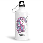 FurnishFantasy Unicorn Aluminium 750ml White Sipper Bottle/Water Bottle for Kids - Best Happy Birthday Gift for Daughter, Sister, Return Gift, Name - Rohini