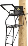 Rivers Edge® Retreat™ 1-Man Ladder Stand, 17’11” Height, Flip-Up TearTuff™ Mesh Seat, 27” Deep Platform, 2-Way Adjustable Shooting Rail