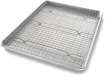 USA Pan Bakeware Half Sheet Baking Pan and Bakeable Nonstick and Cooling Rack Set, Metal