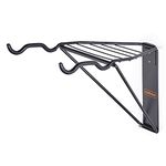 VonHaus Bike Rack with Shelf - Wall Mount Bike Hanger for Garage, Stores 2 Bikes and Holds up to 45 KG Folding/Foldable Space Saving Storage Solution