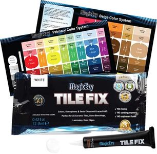 MagicEzy Tile Fix - Porcelain Tile Repair Kit - Fix Cracked or Chipped Ceramic Tiles Fast - Thick Structural Repair Filler, Putty and Adhesive for Tiles (White)