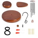 CELSOL Wind Chime Parts Kit, 23 PCS Complete DIY Set with Hooks, Round Top, Clapper, Wind Catcher, Brass Nails, and 17.2FT Nylon String for Easy Wind Chime Making, Repair, and Replacement