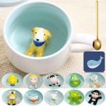 Arawat Cute Dog Coffe Mug with Dog Inside Cute Dog Print Stuff Mugs with Spoon 12 Oz Tea Cups Ceramic Cup Funny Coffee Mugs with Spoon Mugs Birthday Mug for Women Friends Dogs Lover