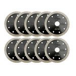 SHDIATOOL Diamond Cutting Disc 4-1/2-Inch, Super Thin Turbo Saw Blade, 10PCS 4.5 Inch Cutting Porcelain Ceramic Tile Granite Dia 115mm