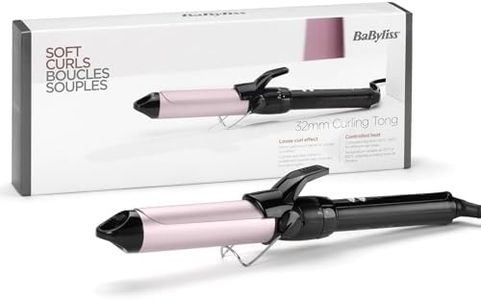 BaByliss 32mm Curling Iron with Large Diameter Clip for Natural Loose Curls Black