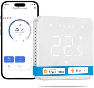Meross Thermostat WiFi Connecté HomeKit, pour Chauffage au Sol Électrique Compatible avec Alexa et Google Home, avec Écran LED Tactile, Commande Vocale et Contrôle à Distance