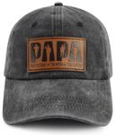 Papa Veteran The Myth The Legend Hat for Men Dad Grandpa, Funny Adjustable Cotton Embroiered Baseball Cap, Papa Veteran Leather Patch, One Size