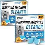 Washing Machine Cleaner Descaler 48 Pack - Deep Cleaning Tablets For HE Front Loader & Top Load Washer, Septic Safe Eco-Friendly Deodorizer, Clean Inside Drum And Laundry Tub Seal - 48 Count