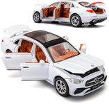 VARIYA ENTERPRISE 1/32 Compatible for Benz E300l Model Car, Zinc Alloy Diecast Collectible Pull Back Toy car with Sound and Light for Kids Boy Girl Gift_White