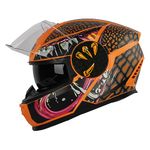 Steelbird SBH-40 Devil ISI Certified Full Face Helmet for Men and Women with Inner Smoke Sun Shield (X-Large 620 MM, Matt Jazz Orange Orange)